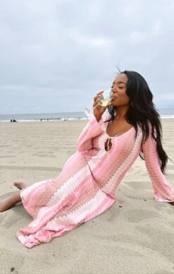 Show Me Your Mumu Vacay Coverup ~ Pink Groovy Knit -Show Me Your Mumu Sales Tezza 4678