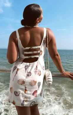 Show Me Your Mumu Steph Mini Dress ~ Shell Linen -Show Me Your Mumu Sales Tezza 6024