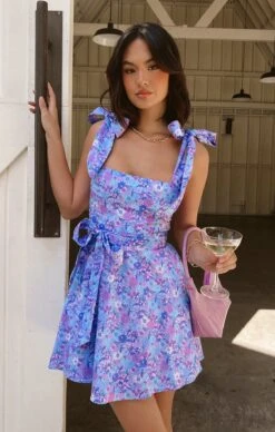 Show Me Your Mumu Claire Mini Dress ~ Purple Meadows