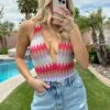 Show Me Your Mumu Biarritz Bodysuit ~ Riviera Zigzag Crochet -Show Me Your Mumu Sales Tezza 7715