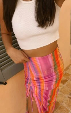 Show Me Your Mumu Dazy Skirt ~ Sunrise Stripe Mesh -Show Me Your Mumu Sales Tezza 8210