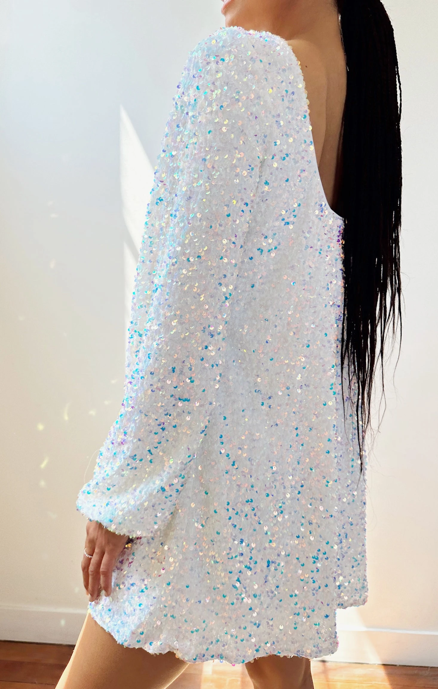 Show Me Your Mumu Clarabelle Dress ~ White Sparkle Sequin 4 Show Me Your Mumu Clarabelle Dress ~ White Sparkle Sequin - Image 2