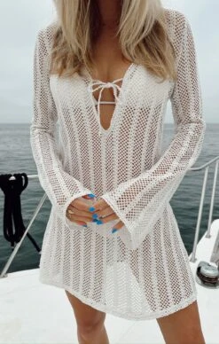 Show Me Your Mumu Vacay Mini Coverup ~ White Crochet