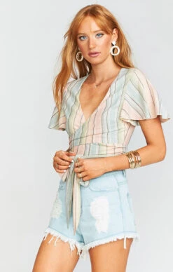 Show Me Your Mumu Wilson Tie Top ~ Nevada Stripe Flux