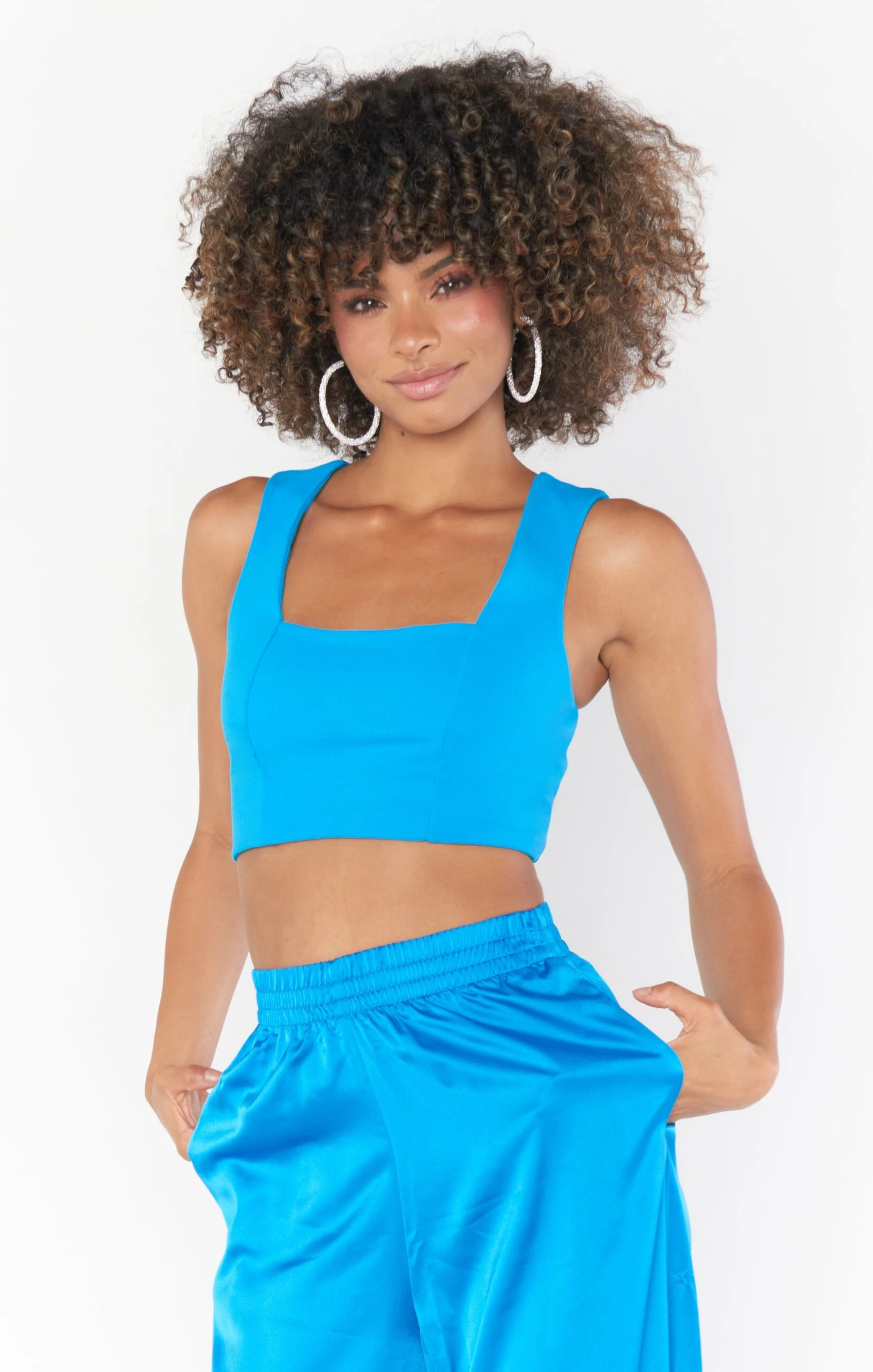 Show Me Your Mumu Ansley Crop Top ~ Blue Stretch 4 Show Me Your Mumu Ansley Crop Top ~ Blue Stretch - Image 2