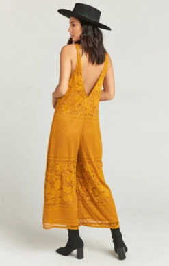 Show Me Your Mumu Goulding Jumpsuit ~ Moonlight Roses Lace Marigold -Show Me Your Mumu Sales c939c8209d72a84410a185a3b5e15a58