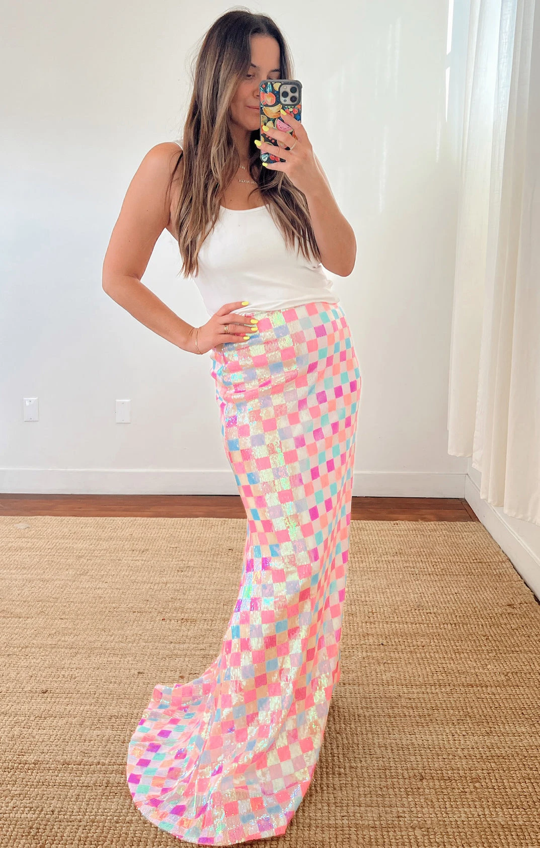 Show Me Your Mumu RSVP Skirt ~ Checkered Sequin 5 Show Me Your Mumu RSVP Skirt ~ Checkered Sequin - Image 3