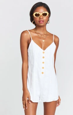Show Me Your Mumu Remy Romper ~ Mirage Gauze White