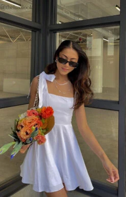 Show Me Your Mumu Claire Mini Dress ~ White Poplin -Show Me Your Mumu Sales claireminihover