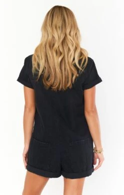 Show Me Your Mumu Range Romper ~ Washed Black -Show Me Your Mumu Sales fall23 allyliv 12.1527269