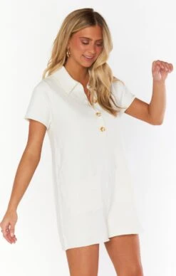 Show Me Your Mumu Gio Sweater Romper ~ White Knit -Show Me Your Mumu Sales fall23 allyliv 12.1528113