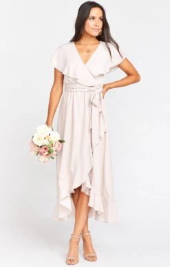 Show Me Your Mumu Jess Ruffle Midi Dress ~ Show Me The Ring Crisp