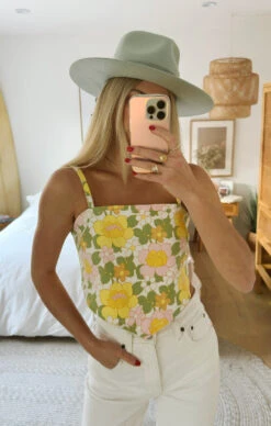 Show Me Your Mumu Handkerchief Top ~ Fresh Floral Denim -Show Me Your Mumu Sales freshfloralhandkerchief