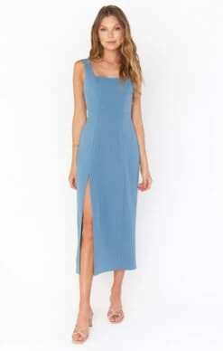 Show Me Your Mumu Eden Midi Dress ~ French Blue Stretch -Show Me Your Mumu Sales jordyn reshoots 8.366698 Edit