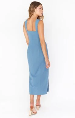 Show Me Your Mumu Eden Midi Dress ~ French Blue Stretch -Show Me Your Mumu Sales jordyn reshoots 8.366714