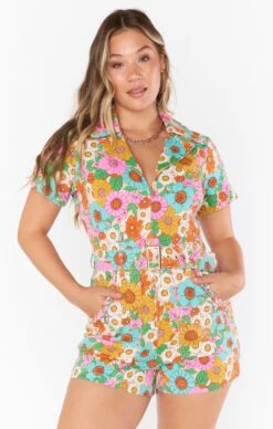 Show Me Your Mumu Outlaw Romper ~ Flower Market Denim -Show Me Your Mumu Sales kielebre 2.235759
