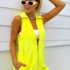 Show Me Your Mumu Reno Romper ~ Neon Yellow Terry -Show Me Your Mumu Sales neonterryTezza 00922
