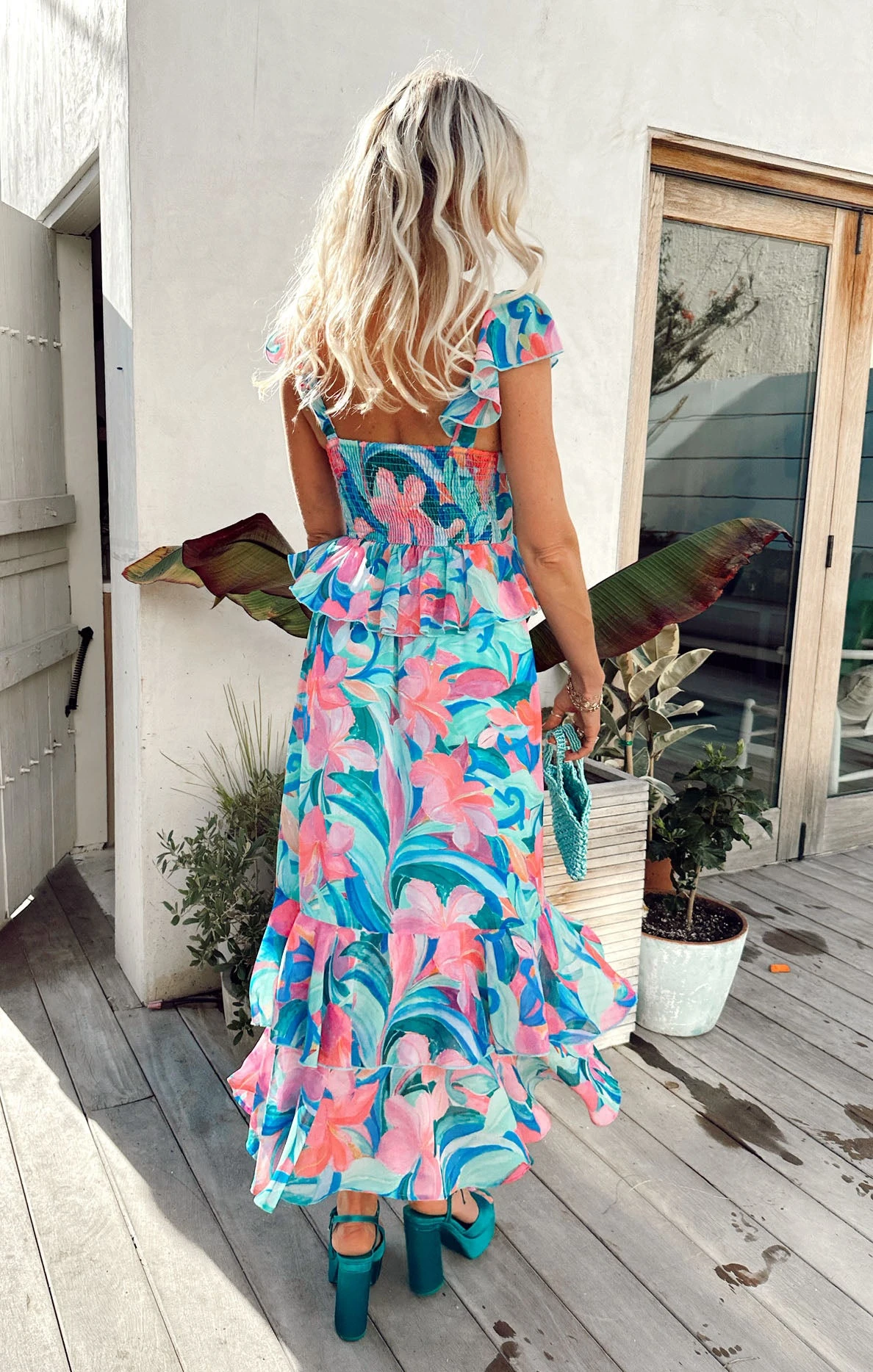 Show Me Your Mumu Reese Ruffle Dress ~ Hibiscus Punch Crinkle 4 Show Me Your Mumu Reese Ruffle Dress ~ Hibiscus Punch Crinkle - Image 2