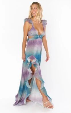 Show Me Your Mumu Francie Ruffle Dress ~ Ombre Metallic Crinkle -Show Me Your Mumu Sales sabrina livsophia 11.824262