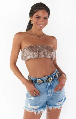 Show Me Your Mumu Micro Tube Top ~ Silver Confetti