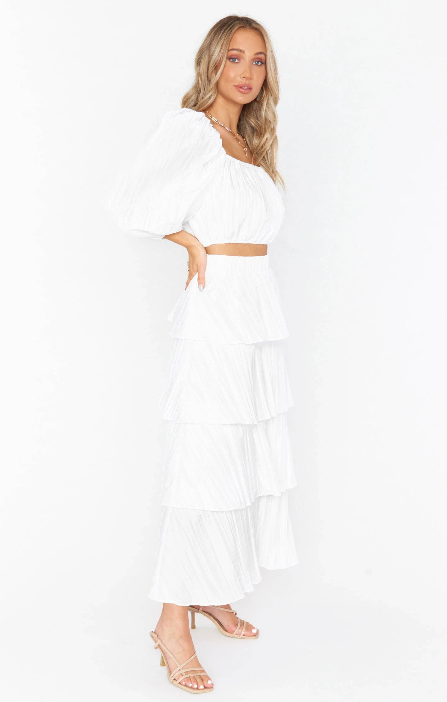 Show Me Your Mumu Full Swing Skirt ~ White Crinkle 6 Show Me Your Mumu Full Swing Skirt ~ White Crinkle - Image 4