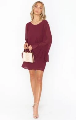 Show Me Your Mumu Matilda Mini Dress ~ Cabernet Chiffon -Show Me Your Mumu Sales springbridal resortswim bri 11.2028084