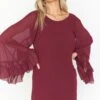 Show Me Your Mumu Matilda Mini Dress ~ Cabernet Chiffon -Show Me Your Mumu Sales springbridal resortswim bri 11.2028093