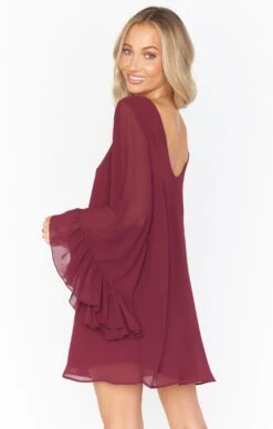 Show Me Your Mumu Matilda Mini Dress ~ Cabernet Chiffon -Show Me Your Mumu Sales springbridal resortswim bri 11.2028112