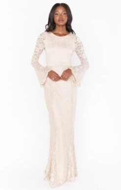 Show Me Your Mumu Natalie Maxi Dress ~ Champagne Forever Lace -Show Me Your Mumu Sales springbridal torijudah 11.1926723