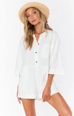 Show Me Your Mumu Horton Romper ~ White Linen -Show Me Your Mumu Sales subridal bricourtney 3.87065