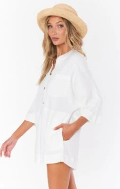 Show Me Your Mumu Horton Romper ~ White Linen -Show Me Your Mumu Sales subridal bricourtney 3.87066