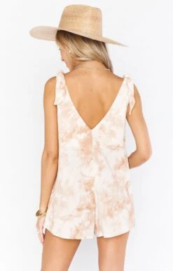 Show Me Your Mumu Tilda Tie Romper ~ Twisted Tie Dye Tan -Show Me Your Mumu Sales summerbridal shadesofpinck sydnibri 2.2337947