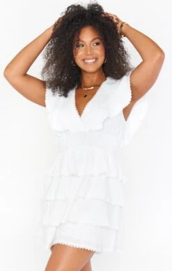 Show Me Your Mumu Sweet Ruffle Mini Dress ~ White