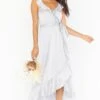 Show Me Your Mumu Samantha Ruffle Wrap Dress ~ Silver Luxe Satin -Show Me Your Mumu Sales winterbridal lexaemilty 9.114652