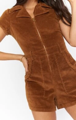 Show Me Your Mumu Outlaw Romper ~ Saddle Brown Corduroy -Show Me Your Mumu Sales winterbridal lexaemilty 9.115050